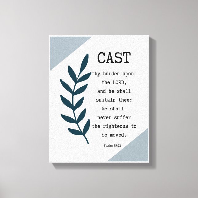 Psalm 55:22 Christian Wrapped Canvas Wall Decor (Front)