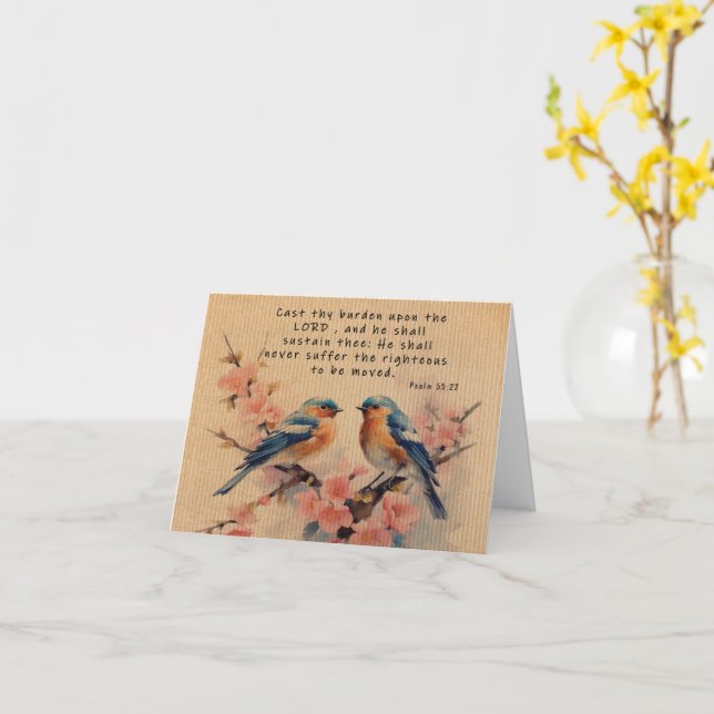 Psalm 55:22 Greeting Card (Yellow Flower)