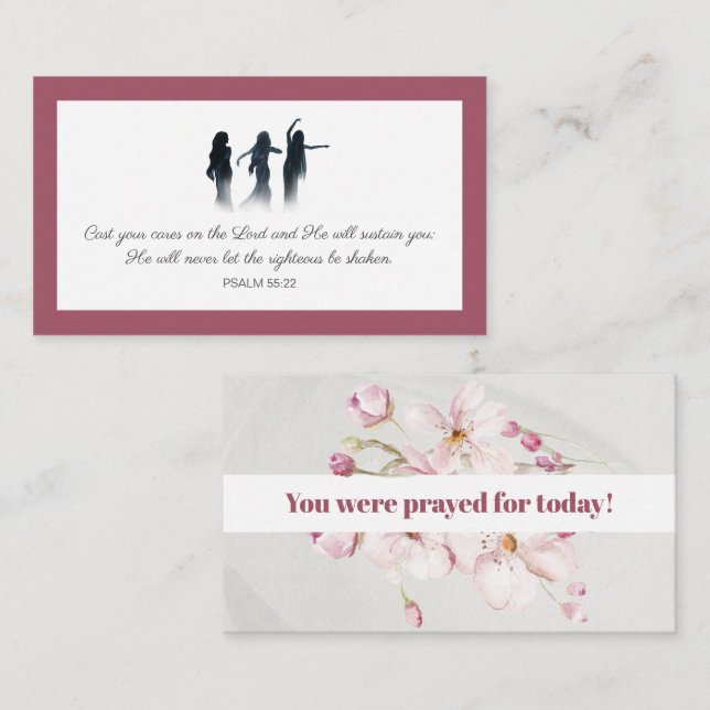 Psalm 55:22 You were prayed for Scripture Card (Front/Back)