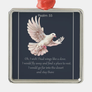 Psalm 55 Introvert Christian Quote Fly Away Metal Tree Decoration