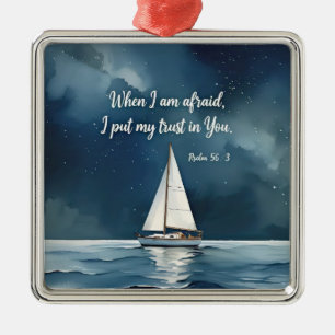 Psalm 56:3 When I am afraid trust in You, faith  Metal Tree Decoration