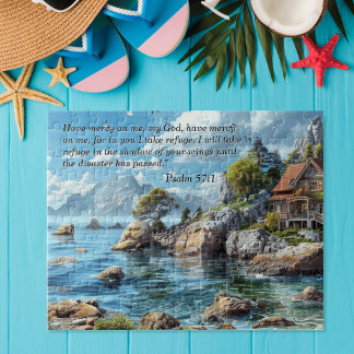 Psalm 57:1 Puzzle | Coastal Retreat with Scripture