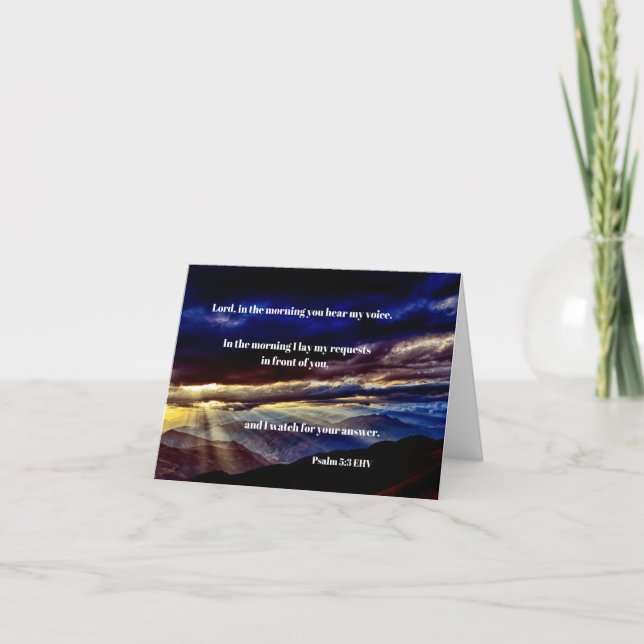 Psalm 5 Calming Bible Verse Note Card (Front)