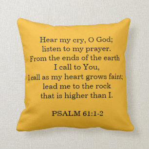 PSALM 61:1-2 Verses Throw Pillow
