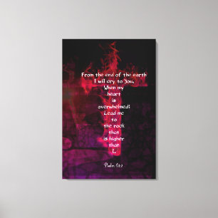Psalm 61:2 Bible Verse Inspirational Quote Canvas Print