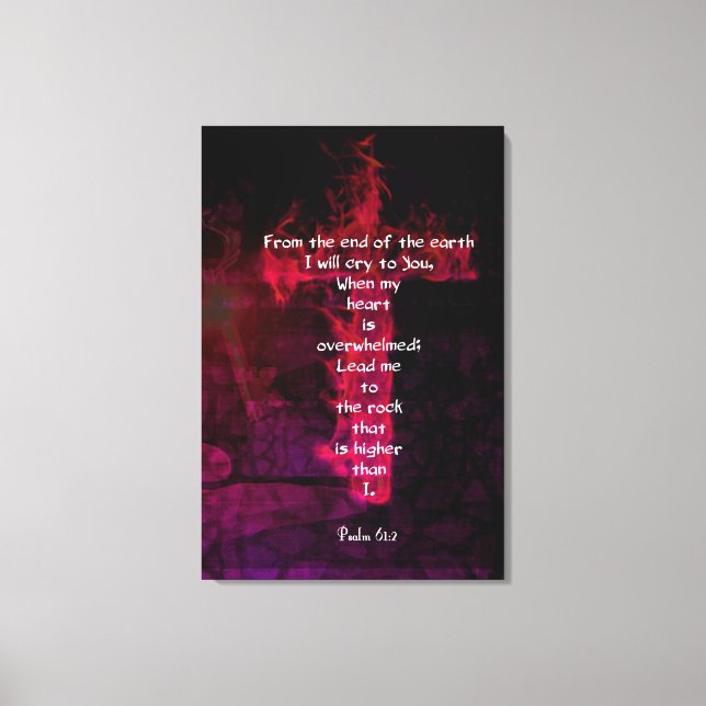 Psalm 61:2 Bible Verse Inspirational Quote Canvas Print (Front)