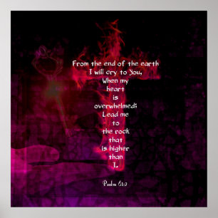 Psalm 61:2 Bible Verse Inspirational Quote Poster