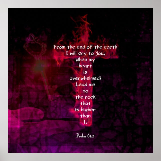 Psalm 61:2 Bible Verse Inspirational Quote Poster (Front)