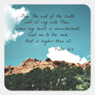 Psalm 61:2 From the end of the Earth... Square Sticker