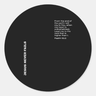 Psalm 61_2 seek god christian classic round sticker