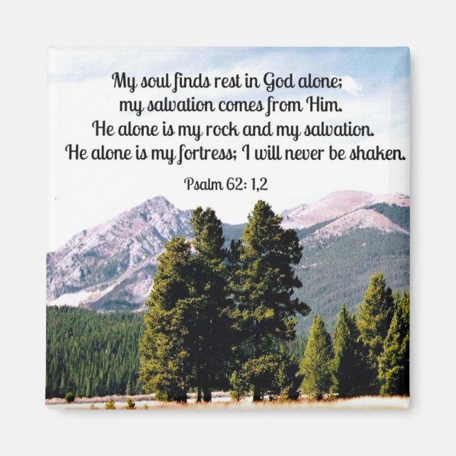 Psalm 62:1,2 magnet (Front)