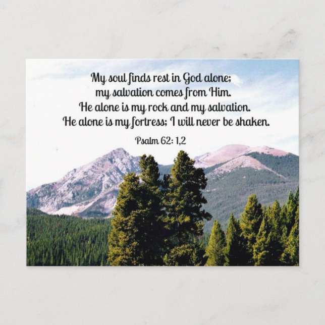 Psalm 62:1,2 postcard (Front)