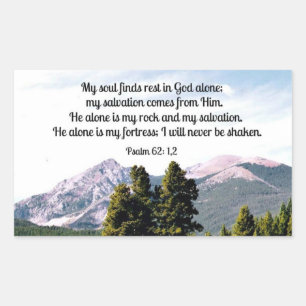 Psalm 62:1,2 rectangular sticker