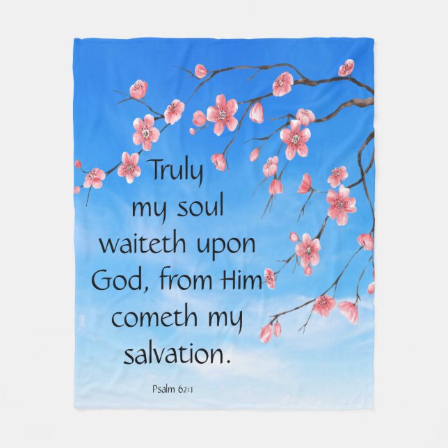 Psalm 62:1  fleece blanket (Front)