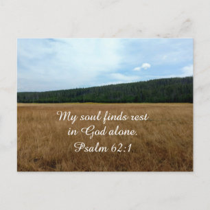 Psalm 62:1 My soul finds rest in God alone. Postcard
