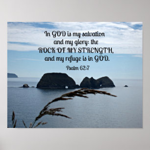 Psalm 62:7 In God is my salvation Poster