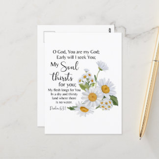 Psalm 63:1 Bible Scripture Chamomile Flowers Postcard