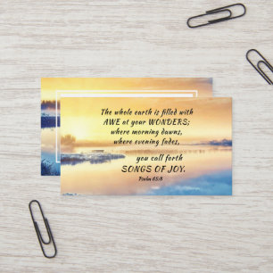 Psalm 65:8 You call forth Songs of Joy Bible Verse Business Card