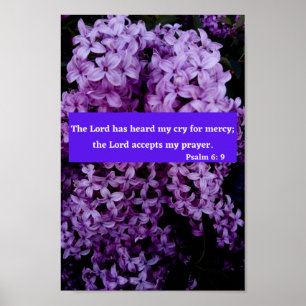 Psalm 6 Floral Bible Verse Poster