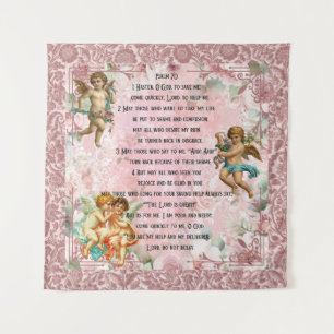Psalm 70  with image of baby angels  tapestry