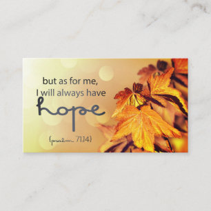 Psalm 71:14 I will always have HOPE Maple Leaves Business Card