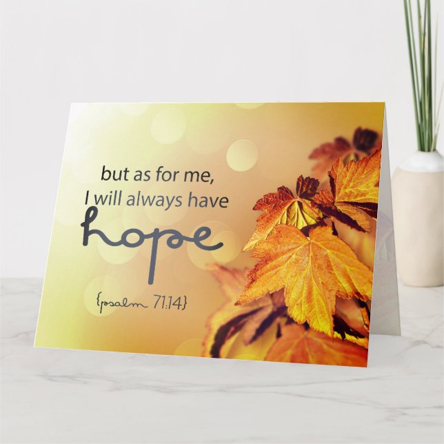 Psalm 71:14 I will always have HOPE Maple Leaves Card (Front)