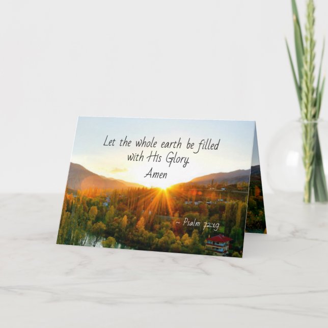 Psalm 72:19 Let the earth be filed with His Glory Card (Front)