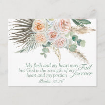 Psalm 73:26 Bible Verse Motivational Postcard