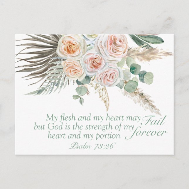 Psalm 73:26 Bible Verse Motivational Postcard (Front)