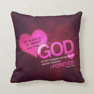 Psalm 73:26 - Pink Pillow