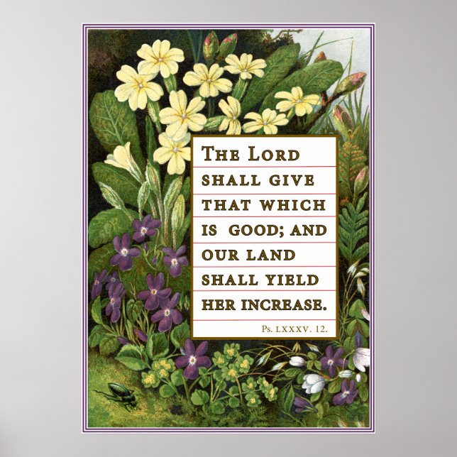 Psalm 85:12 Victorian Scripture Poster (Front)