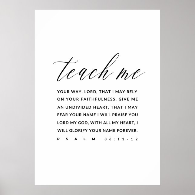 Psalm 86:11-12 Bible Verse Wall Art, Poster (Front)