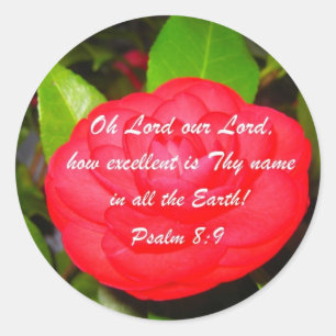 Psalm 8:9 classic round sticker