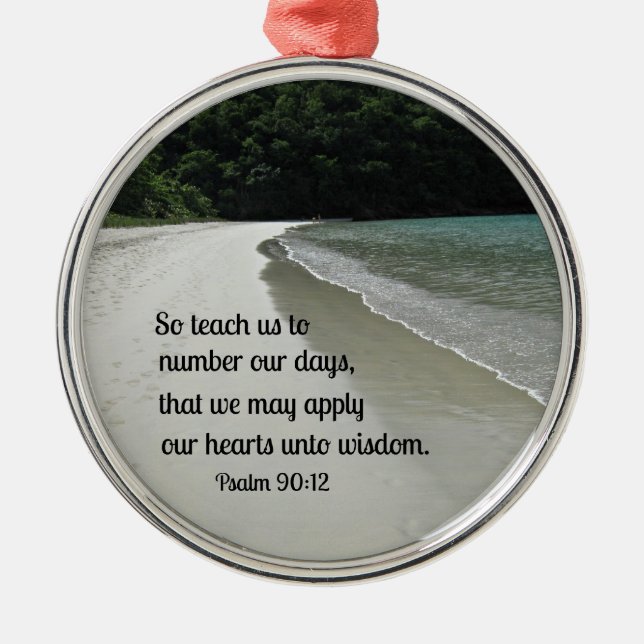 Psalm 90:12 metal tree decoration (Front)