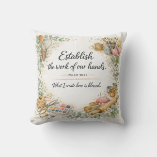Psalm 90:17 Bible Verse, Messianic Jewish Decor Cushion