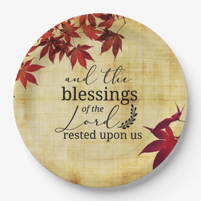 PSALM 90:17 Blessings of the Lord Rested Upon Us Paper Plate (Front)