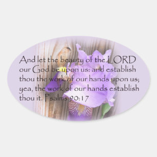 Psalm 90:17 KJV Bible verse Oval Sticker