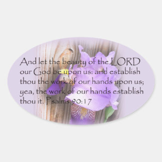 Psalm 90:17 KJV Bible verse Oval Sticker