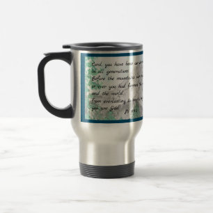 Psalm 90 Watercolor Mountain Travel Mug