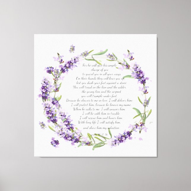 Psalm 91: 11-16 canvas print (Front)