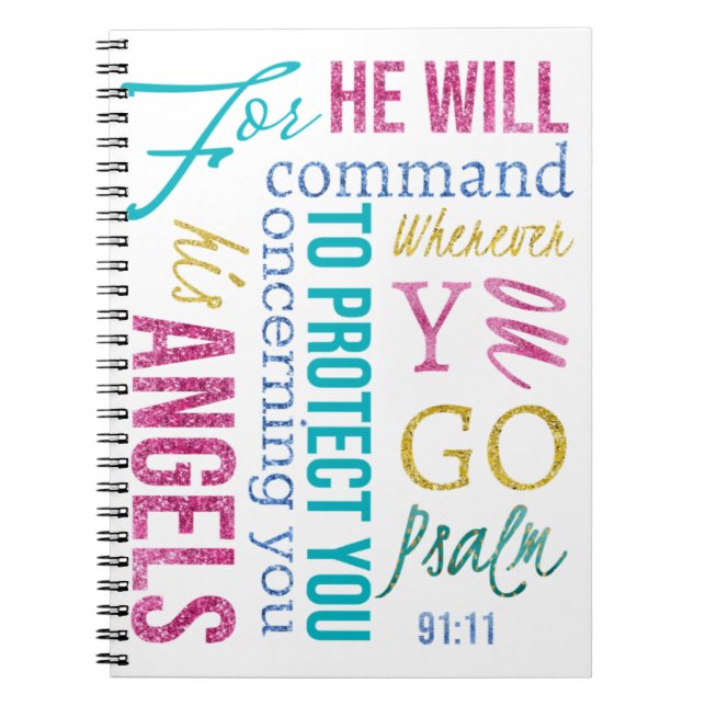Psalm 91:11 Angel Scripture Prayer Journal Sermon (Front)