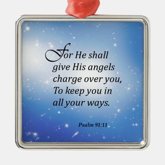 Psalm 91:11 metal tree decoration (Front)