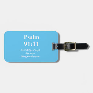 Psalm 91:11 Personalised Christian Luggage Tag