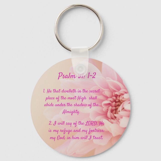 Psalm 91:1-2  key ring (Front)