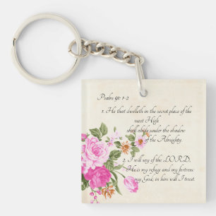 Psalm 91:1-2 keychain