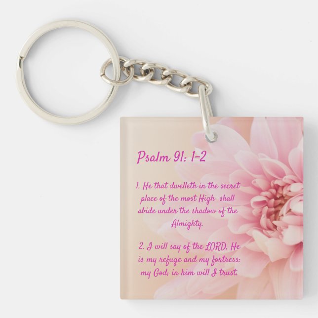 Psalm 91:1-2   personalised key ring (Front)