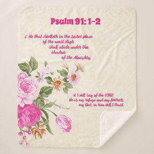 Psalm 91:1-2 sherpa blanket
