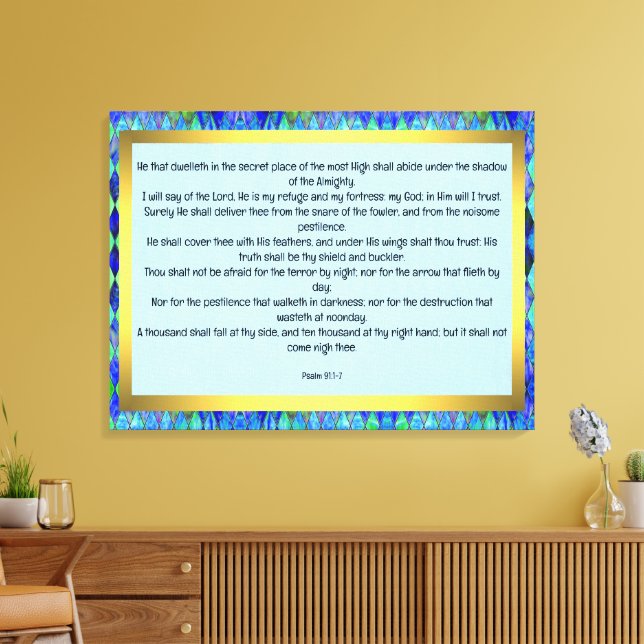 Psalm 91:1-7 canvas print (Insitu(LivingRoom))