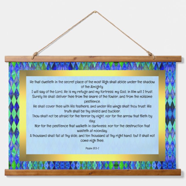 Psalm 91:1-7 hanging tapestry (Front)