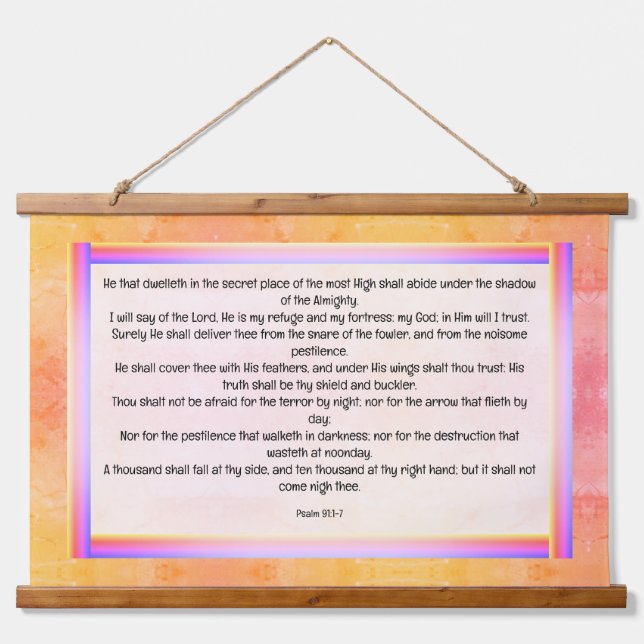 Psalm 91:1-7 hanging tapestry (Front)